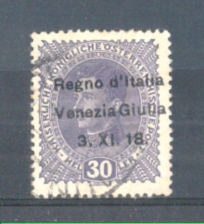 1918 - LOTTO/VNG9U - VENEZIA GIULIA - 30h. VIOLETT0 USATO