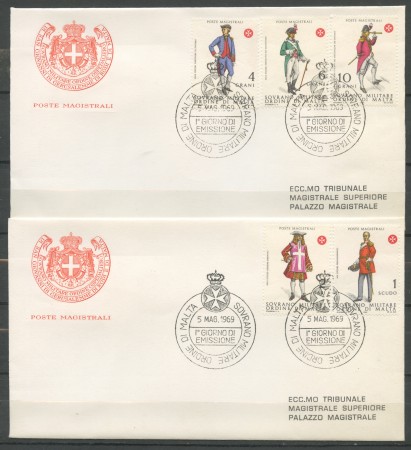 1969 - SOVRANO MILITARE DI MALTA - ANTICHE UNIFORMI - 2 BUSTE FDC - LOTTO/30395