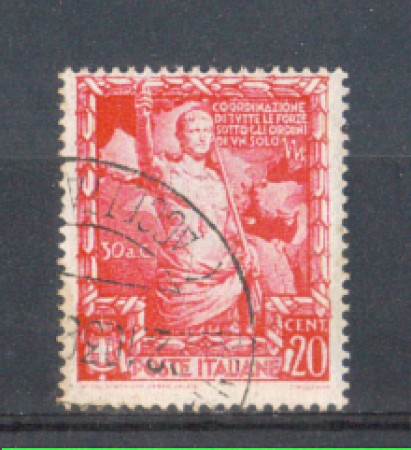 1938 - LOTTO/REG440U - REGNO - 20c. PROCLAMAZIONE IMPERO - USATO
