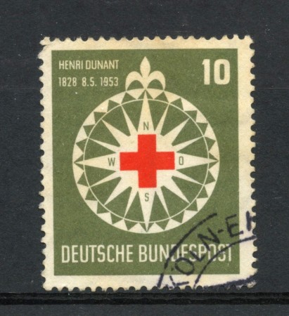 1953 - GERMANIA - LOTTO/43252 - 10p. HENRI DUNANT - USATO