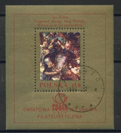 1978 - POLONIA  -  PRAGA 78 EXPO FILATELICA - FOGLIETTO USATO - LOTTO/36030