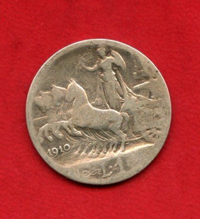 1910 - REGNO - LOTTO/M47748 - 1 LIRA ARGENTO VITTORIO EMANUELE III°