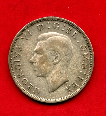 1941 - GRAN BRETAGNA - LOTTO/M42503 -  1/2  CROWN ARGENTO GIORGIO VI°