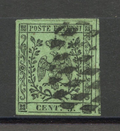 1855 - DUCATO DI MODENA - LOTTO/40216 - 5 cent. VERDE OLIVA - USATO