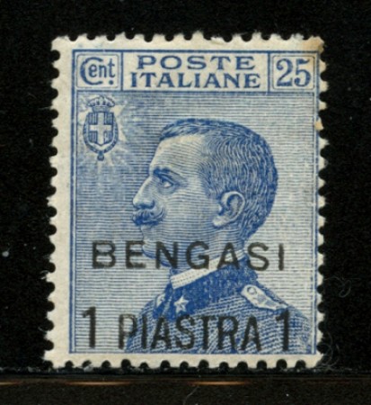 BENGASI - 1911 - LOTTO/12422 - 1 PIASTRA SU 25 CENT. AZZURRO - LING