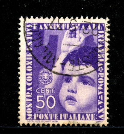 1937 - REGNO - 50c. MOSTRA COLONIE ESTIVE - USATO - LOTTO/29573