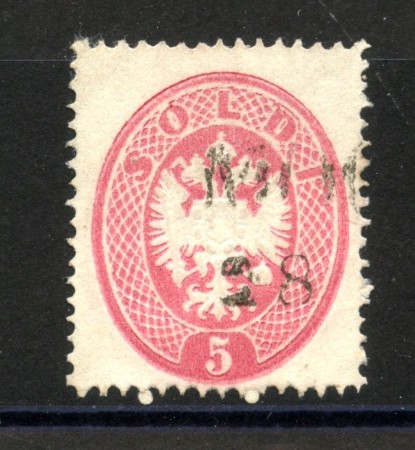1863 - LOMBARDO VENETO - LOTTO/40582 - 5 SOLDI  ROSA - USATO