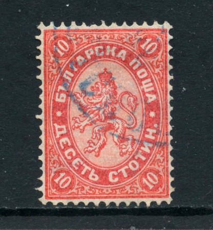 1882/85 - BULGARIA - 10 s. ROSSO - USATO - LOTTO/27103