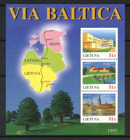 1995 - LITUANIA - VIA BALTICA - FOGLIETTO - NUOVO - LOTTO/35939
