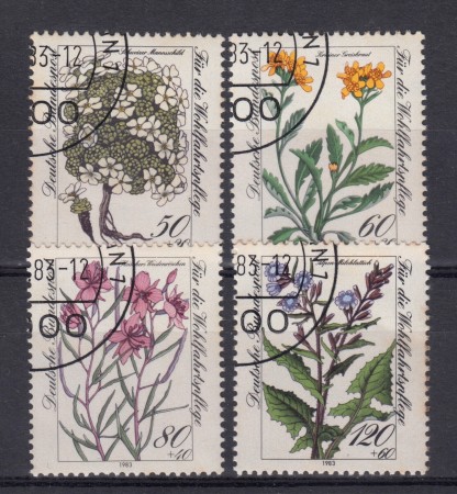 1983 - GERMANIA FEDERALE - BENEFICENZA FIORI 4v. - USATI - LOTTO/31373U