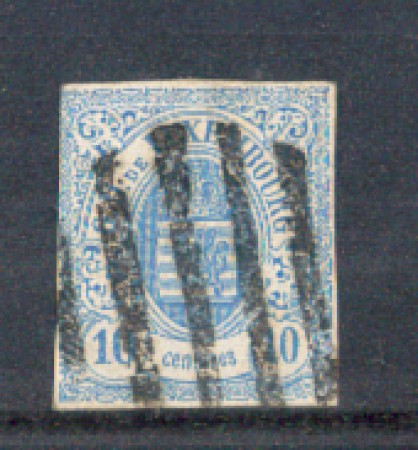1859 - LOTTO/LUS6U - LUSSEMBURGO - 10c. AZZURRO CHIARO - USATO