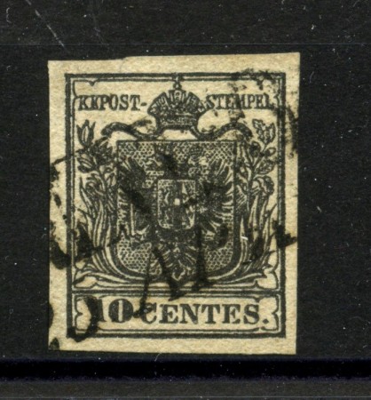 1854/55 - LOMBARDO VENETO - LOTTO/40485 - 10 Centesimi NERO INTENSO - USATO