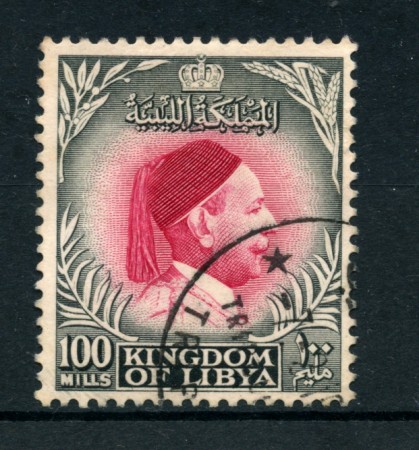 1952 - LOTTO/21527U - LIBIA - 100m. NERO CARMINIO RE IDRISS - USATO