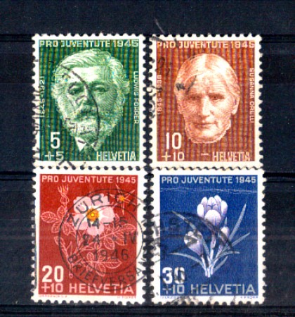 1945 - LOTTO/SVI426CPU - SVIZZERA - PRO JUVENTUTE 4v. - USATI