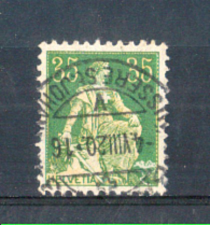 1908 - LOTTO/SVI122U - SVIZZERA - 35c. VERDE E GIALLO - USATO