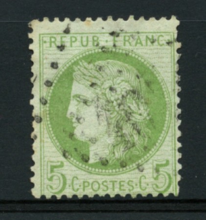 1871 - LOTTO/11797 - FRANCIA - 5c. VERDE CERERE - USATO