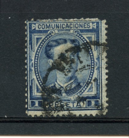 1876 - LOTTO/18669 - SPAGNA - 1 Pta.  OLTREMARE RE ALFONSO - USATO