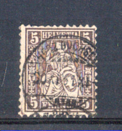 1881 - LOTTO/9904 - SVIZZERA - 5c. BRUNO LILLA - USATO