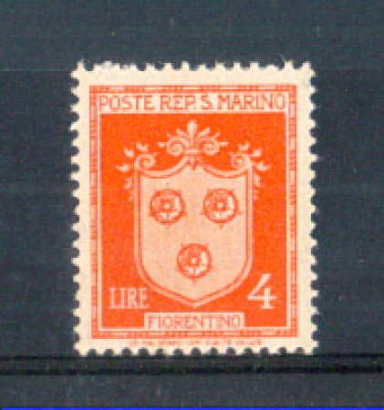 1945 - LOTTO/RSM288L - SAN MARINO - 4 LIRE STEMMI LING.