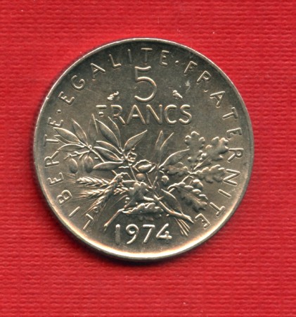 1974 - LOTTO/M21804 - FRANCIA - 5 FRANCHI SEMINATRICE