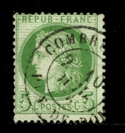 1871/75 - LOTTO/12891 - FRANCIA - 5c.  VERDE CERERE - USATO
