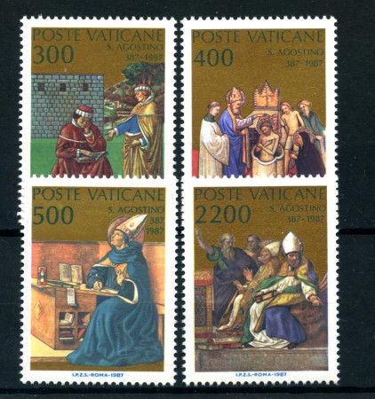 1987 - LOTTO/22171 - VATICANO - BATTESIMO DI S.AGOSTINO 4v. - NUOVI