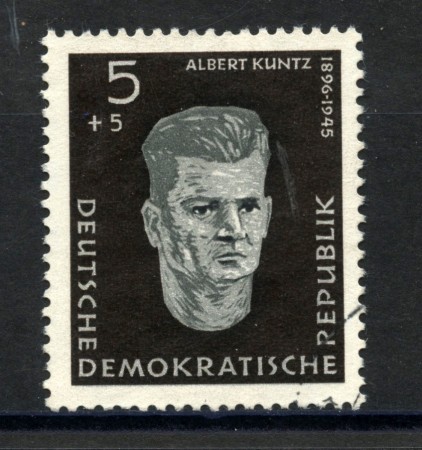 1958 - GERMANIA DDR - 5+5p. ALBERT KUNTZ - USATO - LOTTO/36148