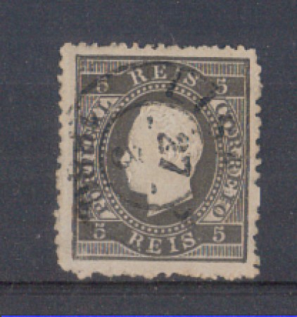 1870 - LOTTO/9626BU - PORTOGALLO - 5r. NERO - USATO