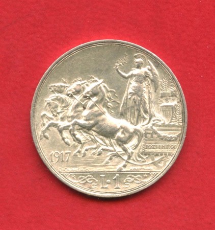 1917 - REGNO - LOTTO/M40756 - 1 LIRA ARGENTO QUADRIGA BRIOSA