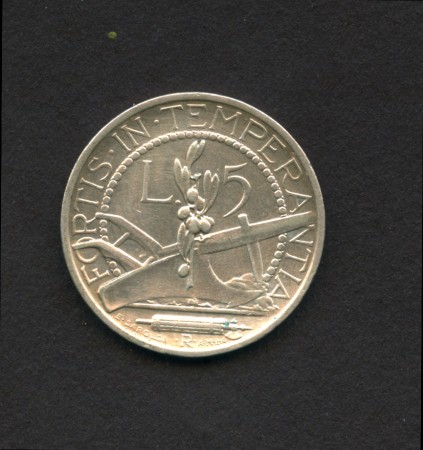 1933 - LOTTO/M17624 - SAN MARINO - 5 LIRE  ARGENTO