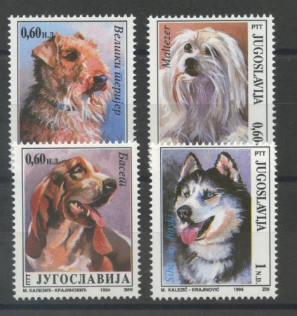1994 - JUGOSLAVIA - CANI DI RAZZA 4v. - NUOVI - LOTTO/35405