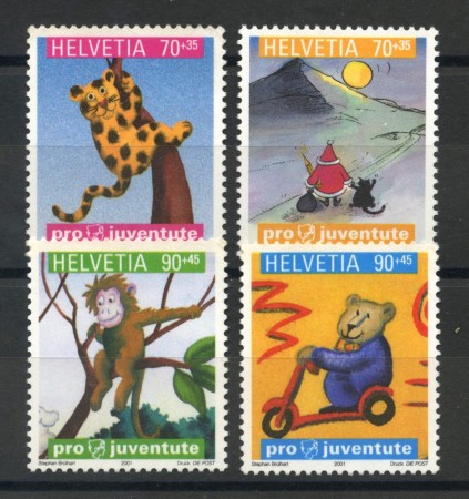 2001 - SVIZZERA - PRO JUVENTUTE 4v. - NUOVI - LOTTO/37359