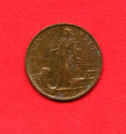 1917 - REGNO - 1 CENTESIMO ITALIA SU PRORA - LOTTO/M32361