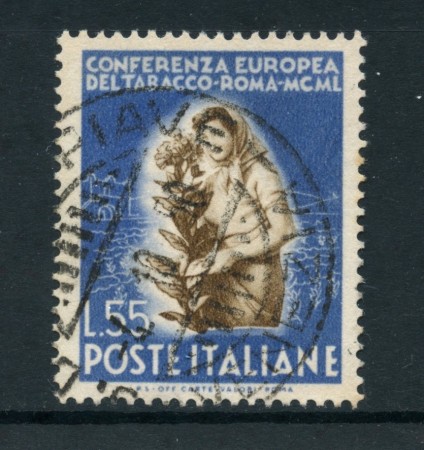 1950 - REPUBBLICA - 55 LIRE TABACCO - USATO - LOTTO/12601H