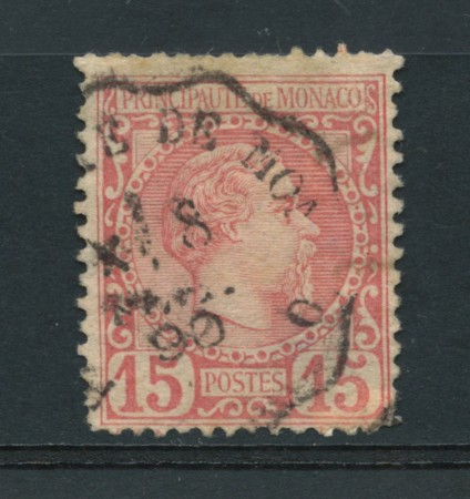 1885 - LOTTO/15035 - MONACO - 5 CENT. ROSA  PRINCIPE CARLO III° - USATO