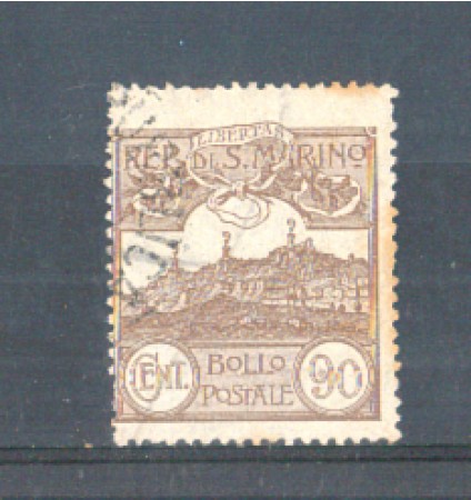 1921/23 - LOTTO/RSM79U - SAN MARINO - 90c. BRUNO USATO