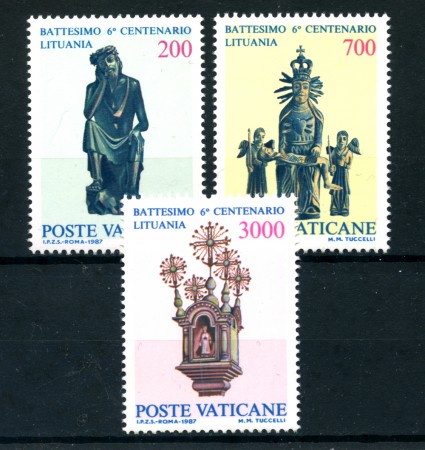 1987 - LOTTO22169 - VATIVANO - BATTESIMO DELLA LITUANIA  3v. - NUOVI