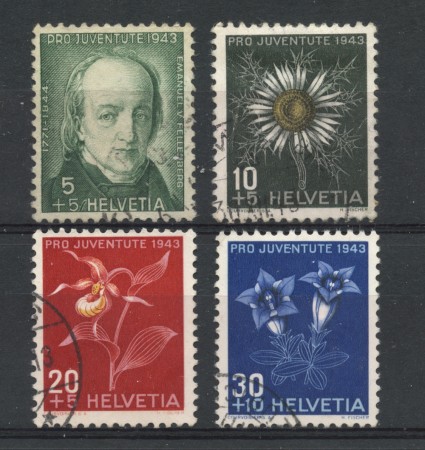 1943 - LOTTO/22277 - SVIZZERA - PRO JUVENTUTE 4v. - USATI