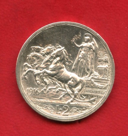 1916 - REGNO - LOTTO/M47738 - 2 LIRE ARGENTO VITTORIO EMANUELE III°