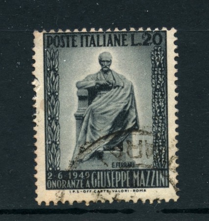 1949 - LOTTO/6079UD - REPUBBLICA - 20 Lire MONUMENTO A MAZZINI - USATO