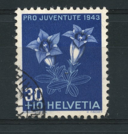 1943 - LOTTO/15251 - SVIZZERA - 30+10Cc. PRO JUVENTUTE - USATO
