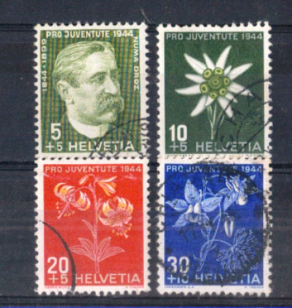 1944 - LOTTO/SVI402CPU - SVIZZERA - PRO JUVENTUTE 4v. - USATI