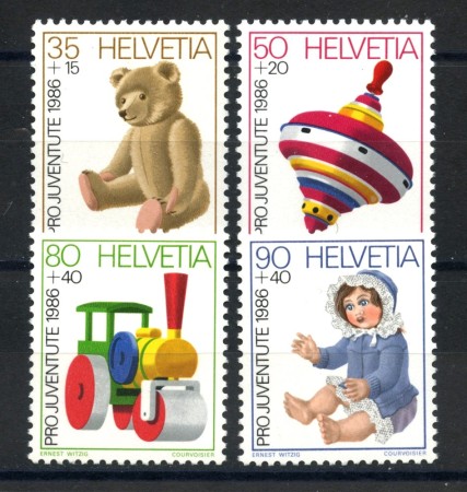 1986 - SVIZZERA - LOTTO/39480 - PRO JUVENTUTE 4v. - NUOVI