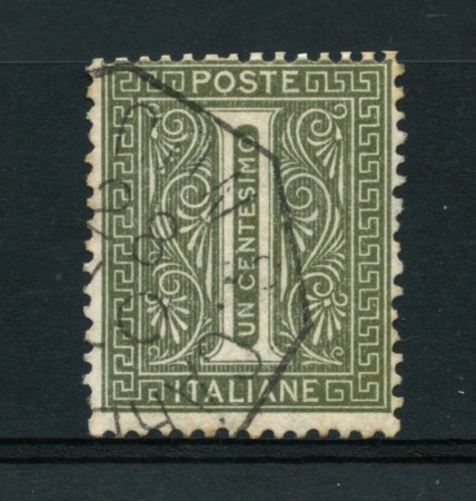 1863 - LOTTO/14826 - 1 CENT. VERDE GRIGIO - ANNULLO OTTAGONALE