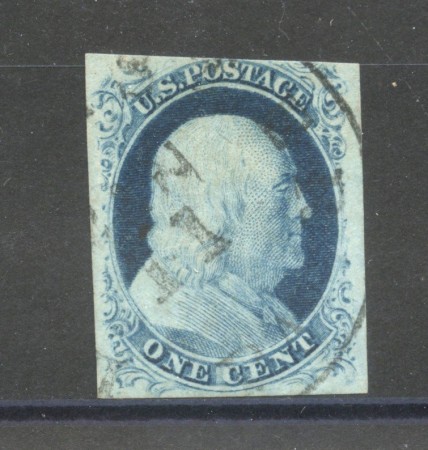 1851/56 - STATI UNITI - LOTTO/40795 - 1 Cent. AZZURRO B.FRANKLIN - USATO