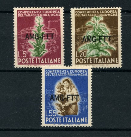 1950 - LOTTO/15841 - TRIESTE  A - CONFERENZA TABACCO 3v. - LING.