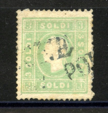 1862 - LOMBARDO VENETO - LOTTO/40577 - 3 SOLDI  VERDE - USATO