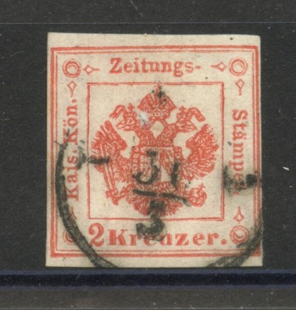 1858 - LOMBARDO VENETO - LOTTO/40557 - SEGNATASSE 2 KR. VERMIGLIO - USATO