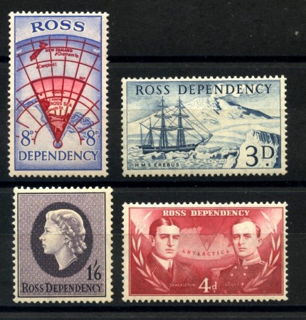 1957 - NUOVA ZELANDA ROSS - LOTTO/38159 - ESPOSIZIONE TRANSANTARTICA 4v. - NUOVI