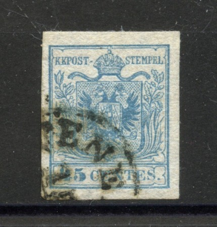 1853 - LOMBARDO VENETO - LOTTO/40514 - 45 Centesimi AZZURRO  VERDASTRO TIPO II° - USATO 